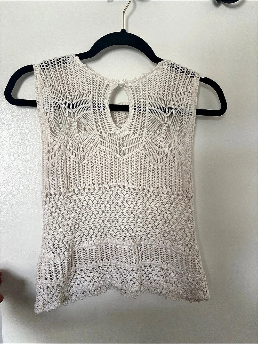 Abercrombie & Fitch Crochet Tank Cream